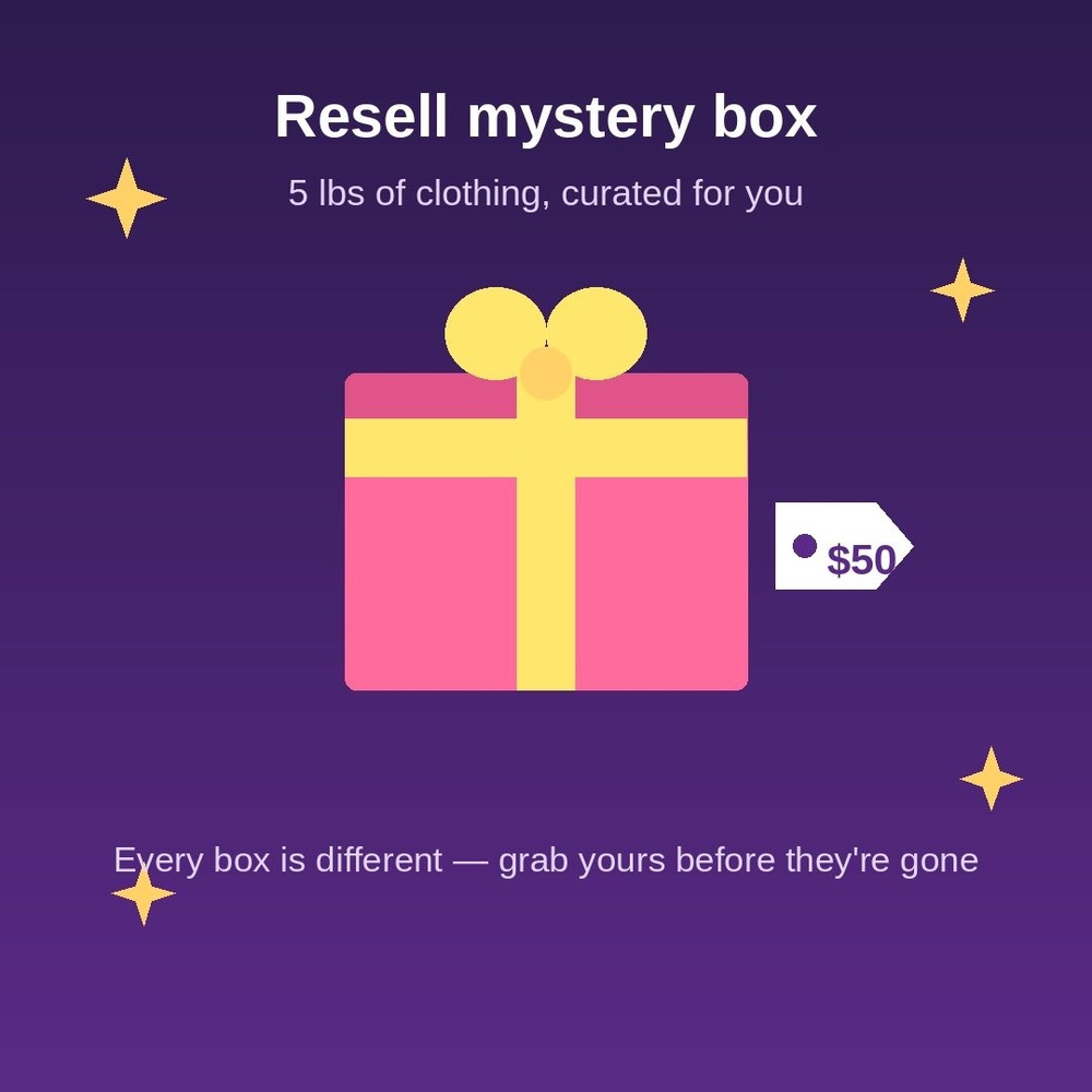 Resell Mystery Box 5 lbs Curated Clothing Bundle Mixed Size